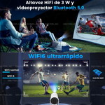 Proyector Portátil Hy300 4K Ultra HD 1080P Wifi 12000 Lúmenes Smart TV Color Blanco 127V Profesional