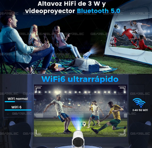 Proyector Portátil Hy300 4K Ultra HD 1080P Wifi 12000 Lúmenes Smart TV Color Blanco 127V Profesional