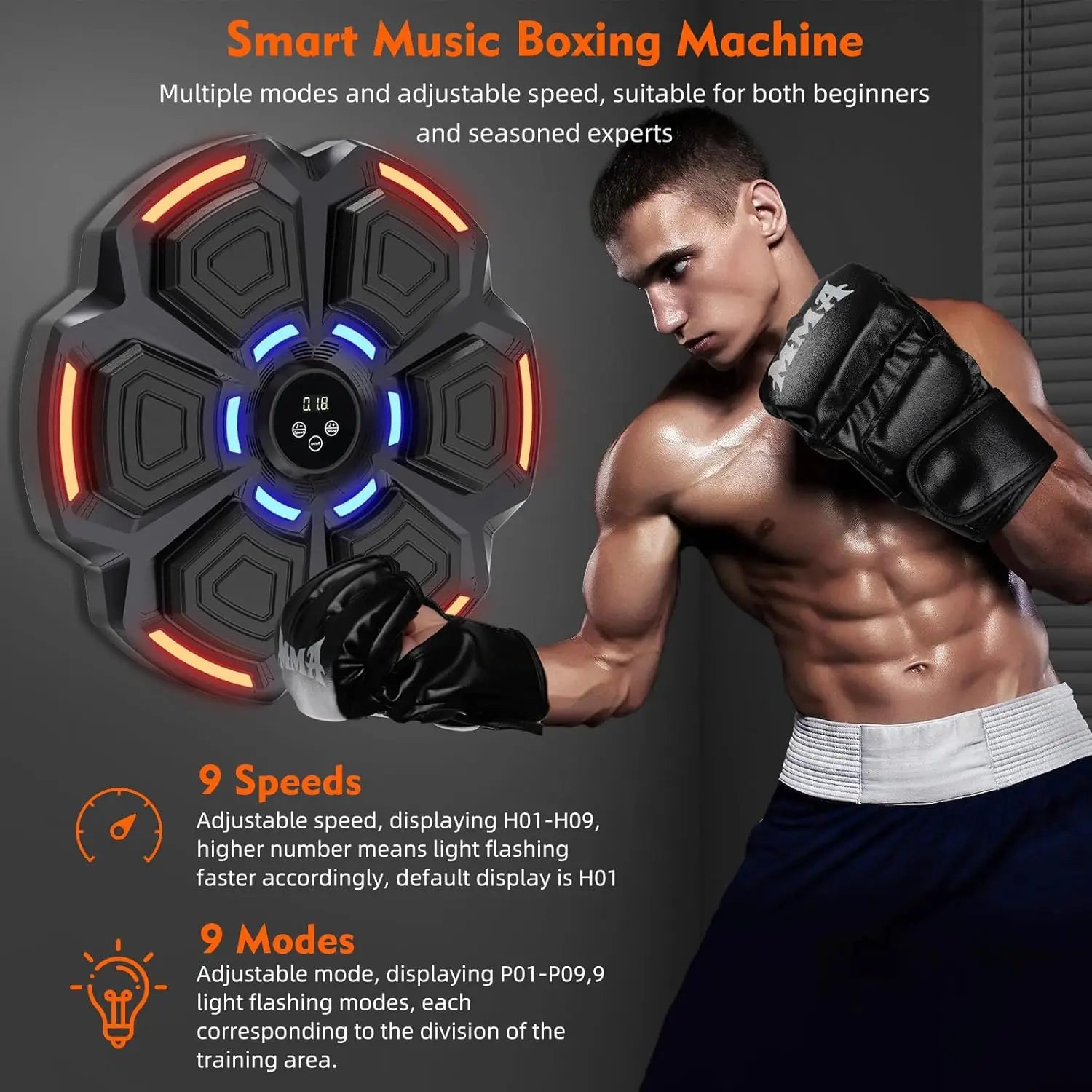 🥊 Máquina de Boxeo con Música y Luces – Entrena con Ritmo, Golpea con Estilo