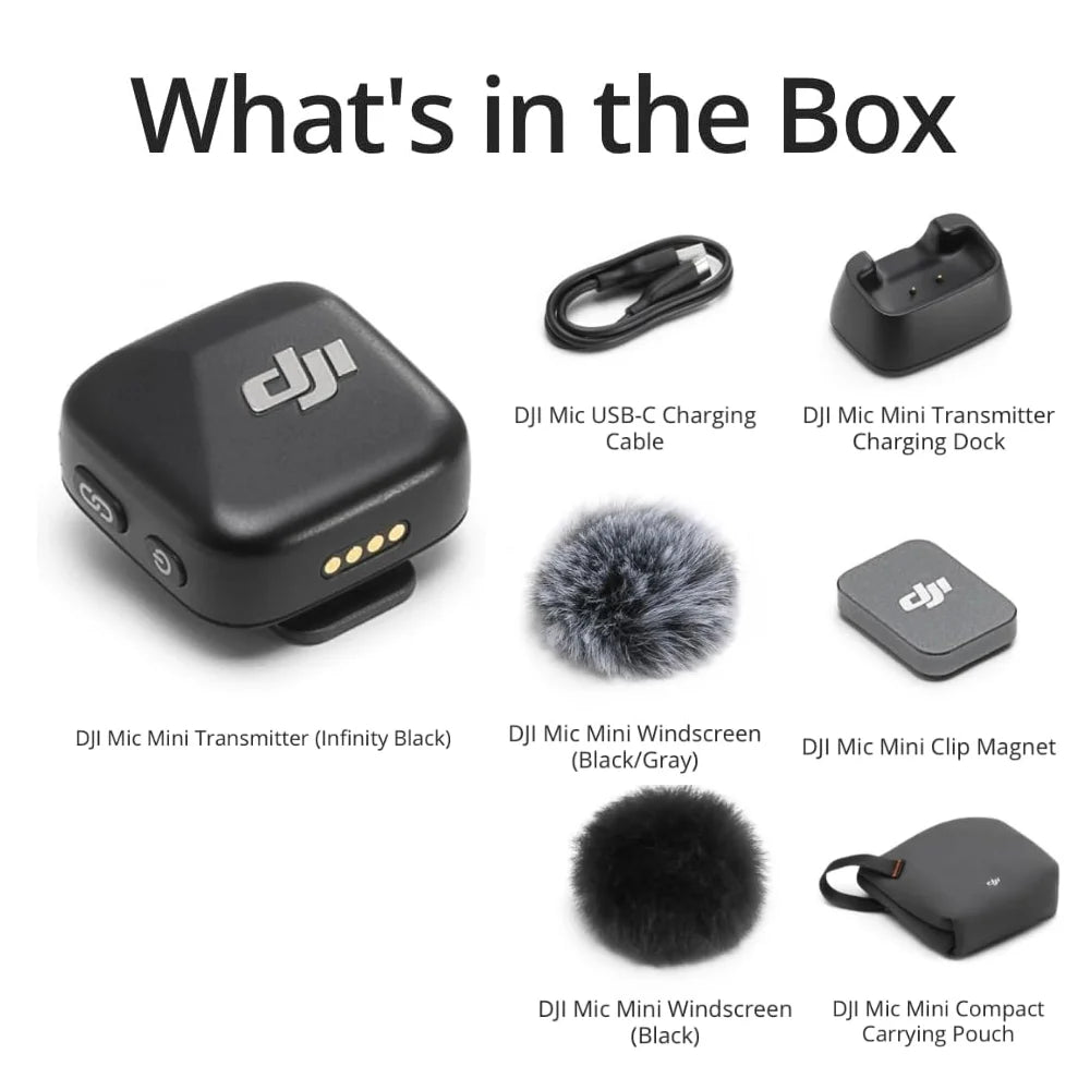 🎙️ DJI Mic Mini – Micrófono Inalámbrico Ultra Compacto y Profesional 48-Hour