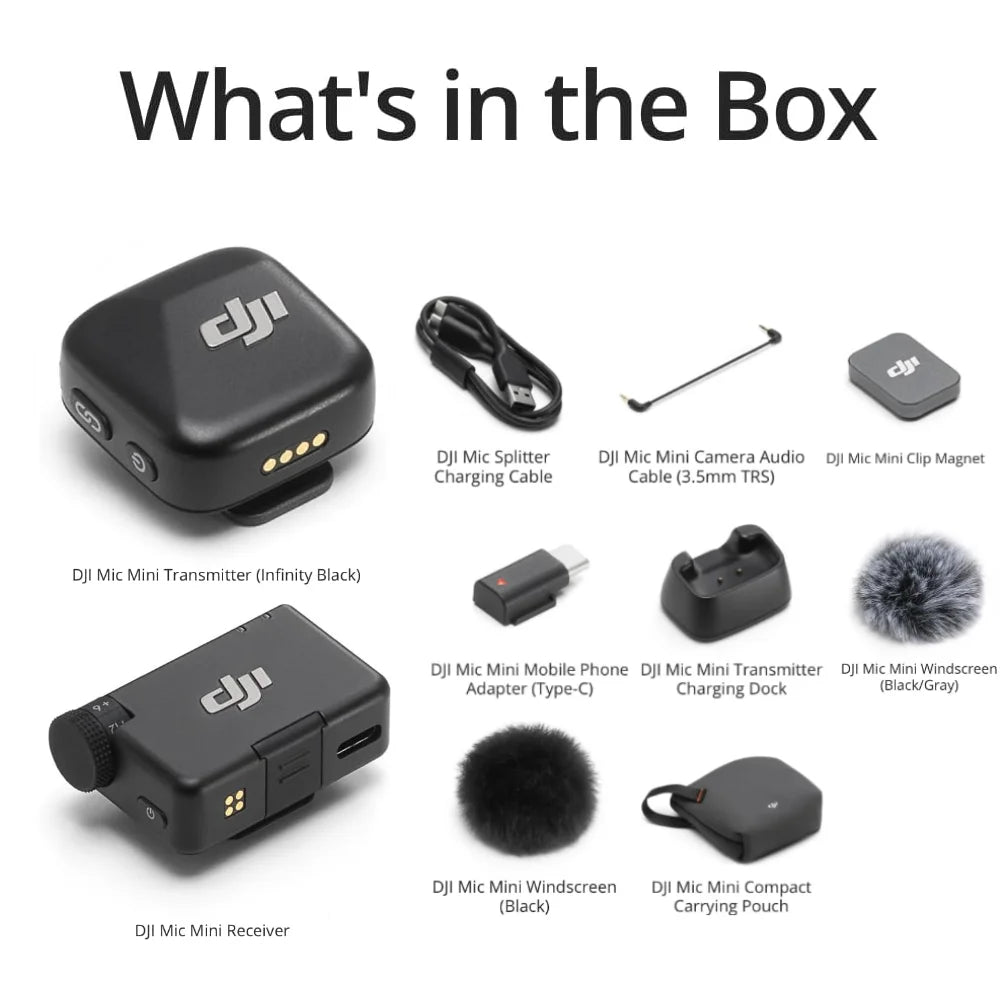 🎙️ DJI Mic Mini – Micrófono Inalámbrico Ultra Compacto y Profesional 48-Hour