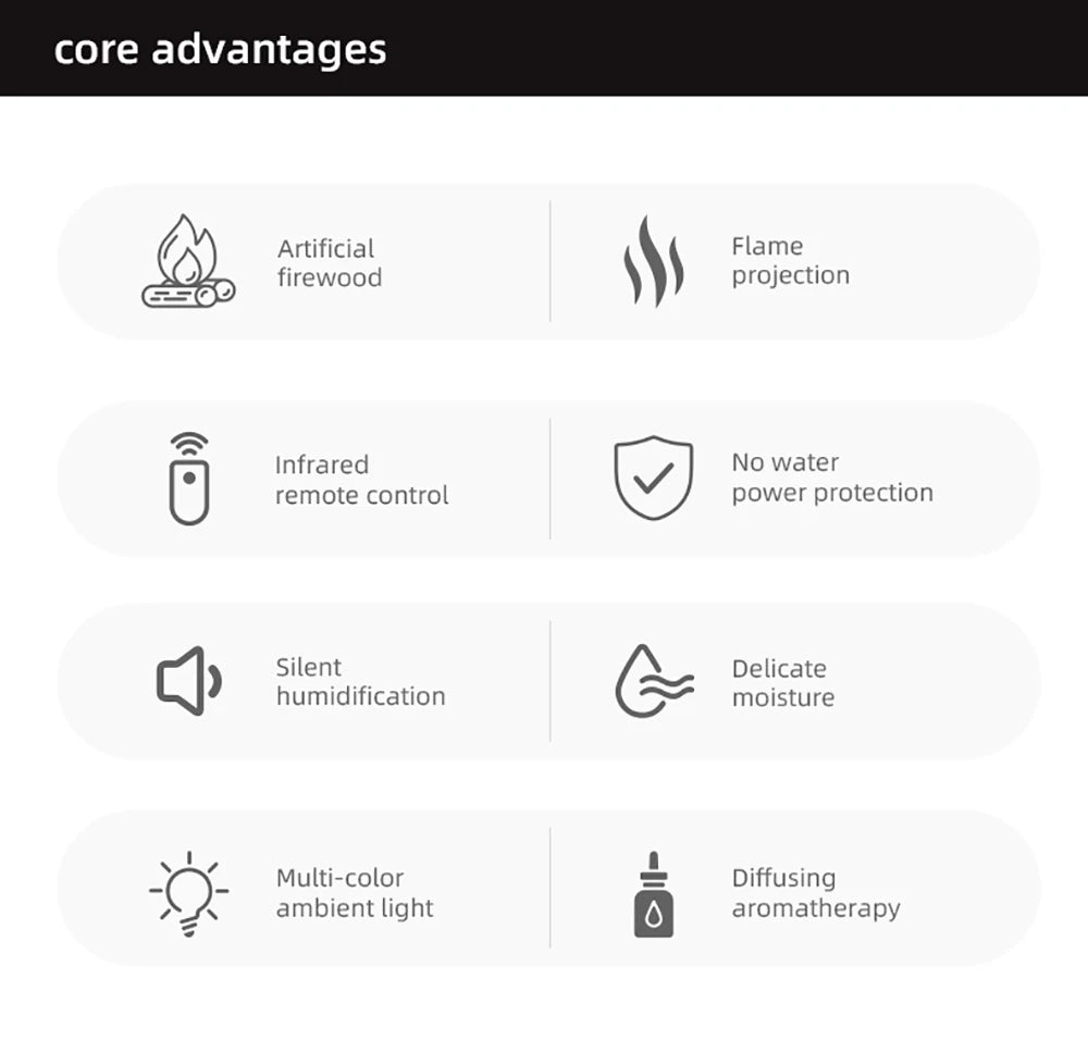 Humidificador de Aire con Aromaterapia y Luz LED con Control Remoto