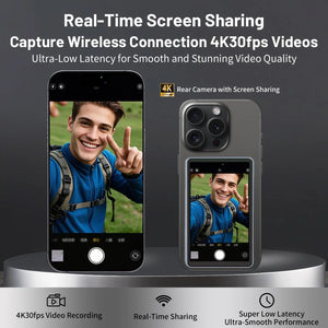 📸 Monitor Selfie Inalámbrico – Usa la Cámara Trasera de tu Celular para Grabaciones Pro