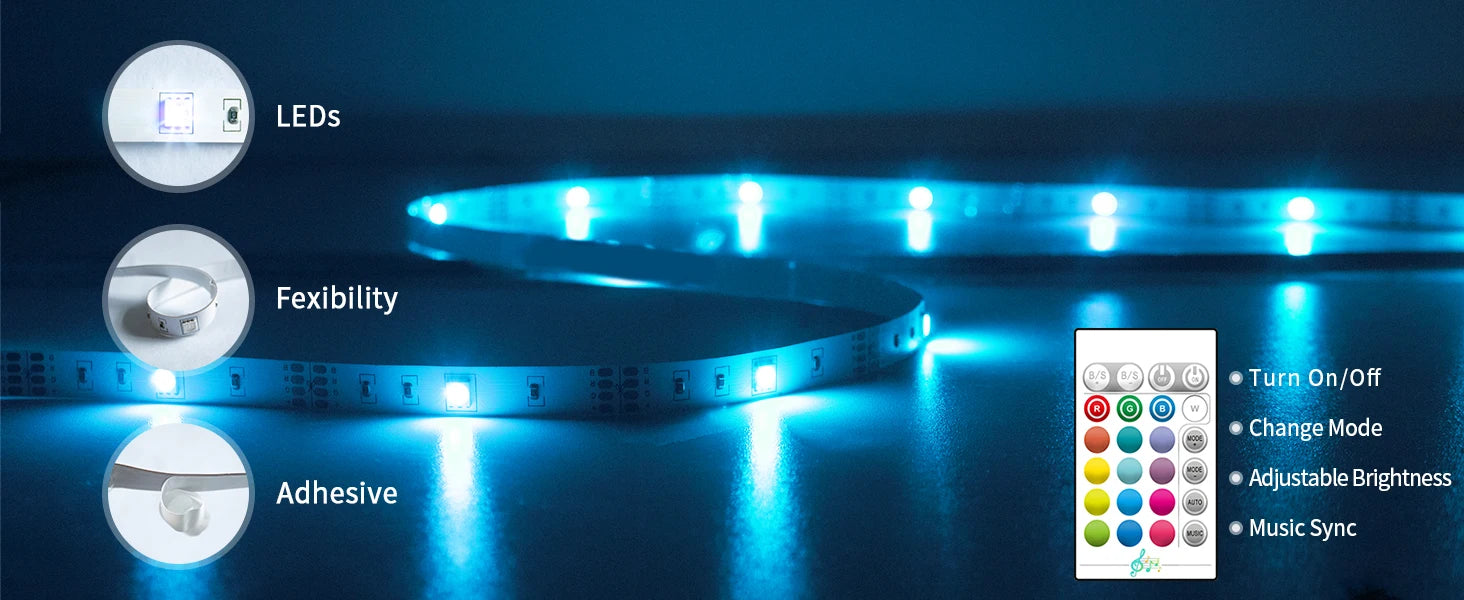 🎆 Iluminación LED para TV 3M a 10M – Control por App, Sincronización Musical y 16 Colores