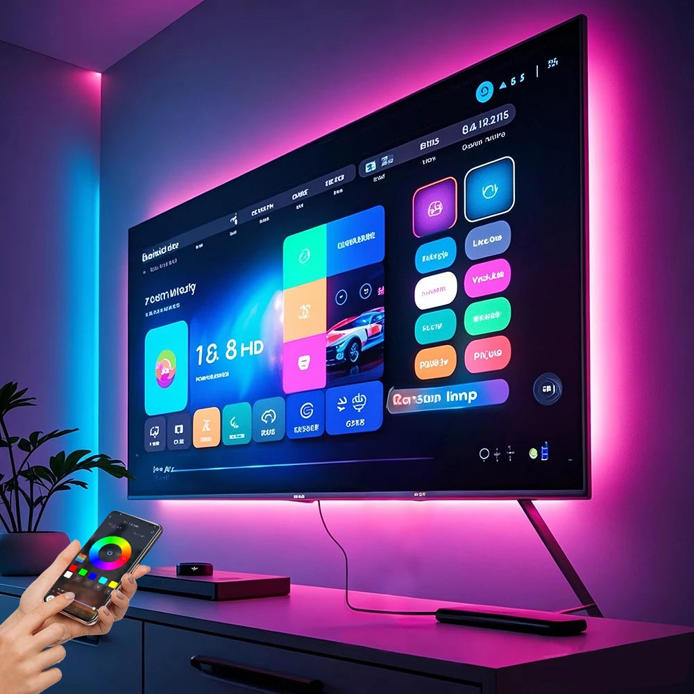 🎆 Iluminación LED para TV 3M a 10M – Control por App, Sincronización Musical y 16 Colores