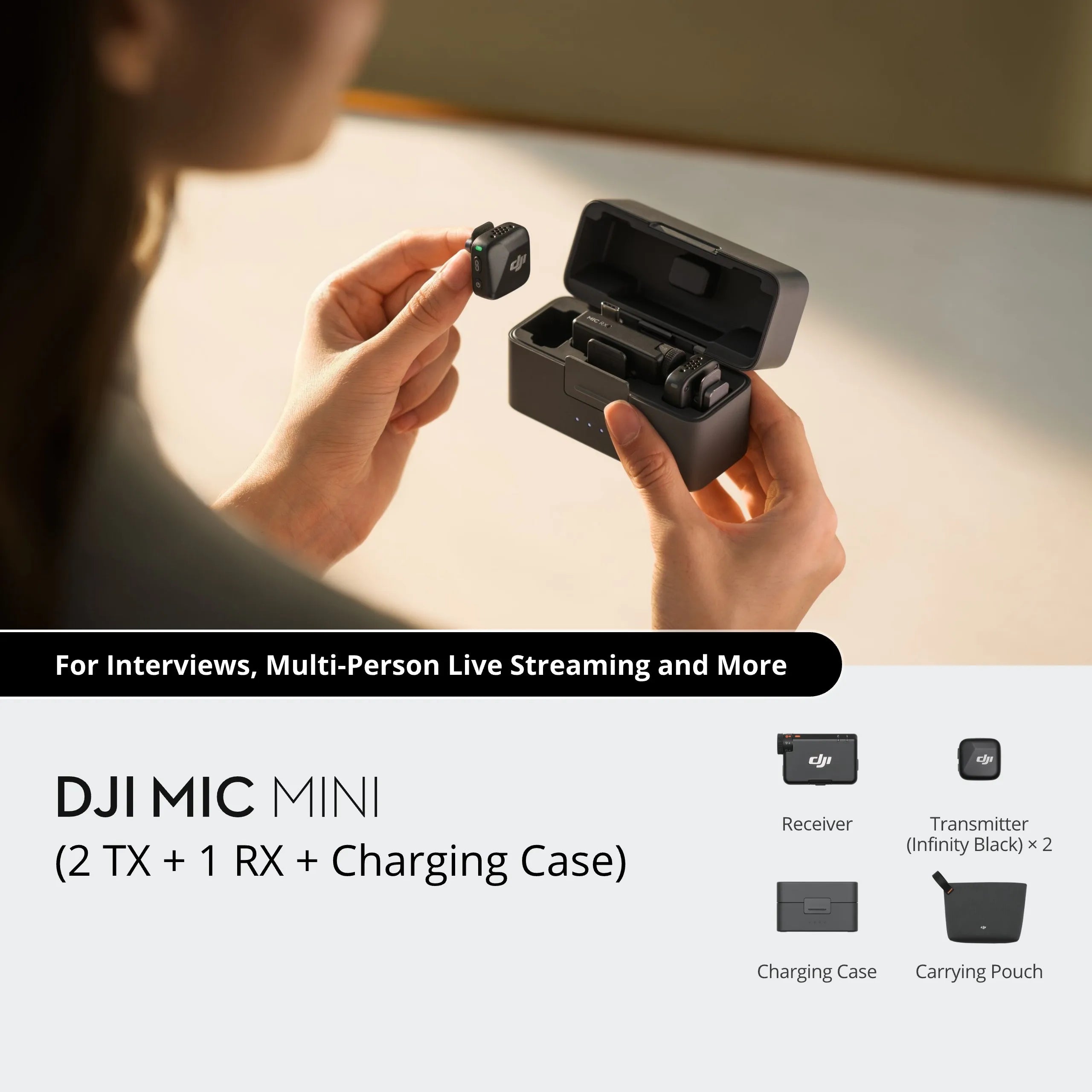 🎙️ DJI Mic Mini – Micrófono Inalámbrico Ultra Compacto y Profesional 48-Hour