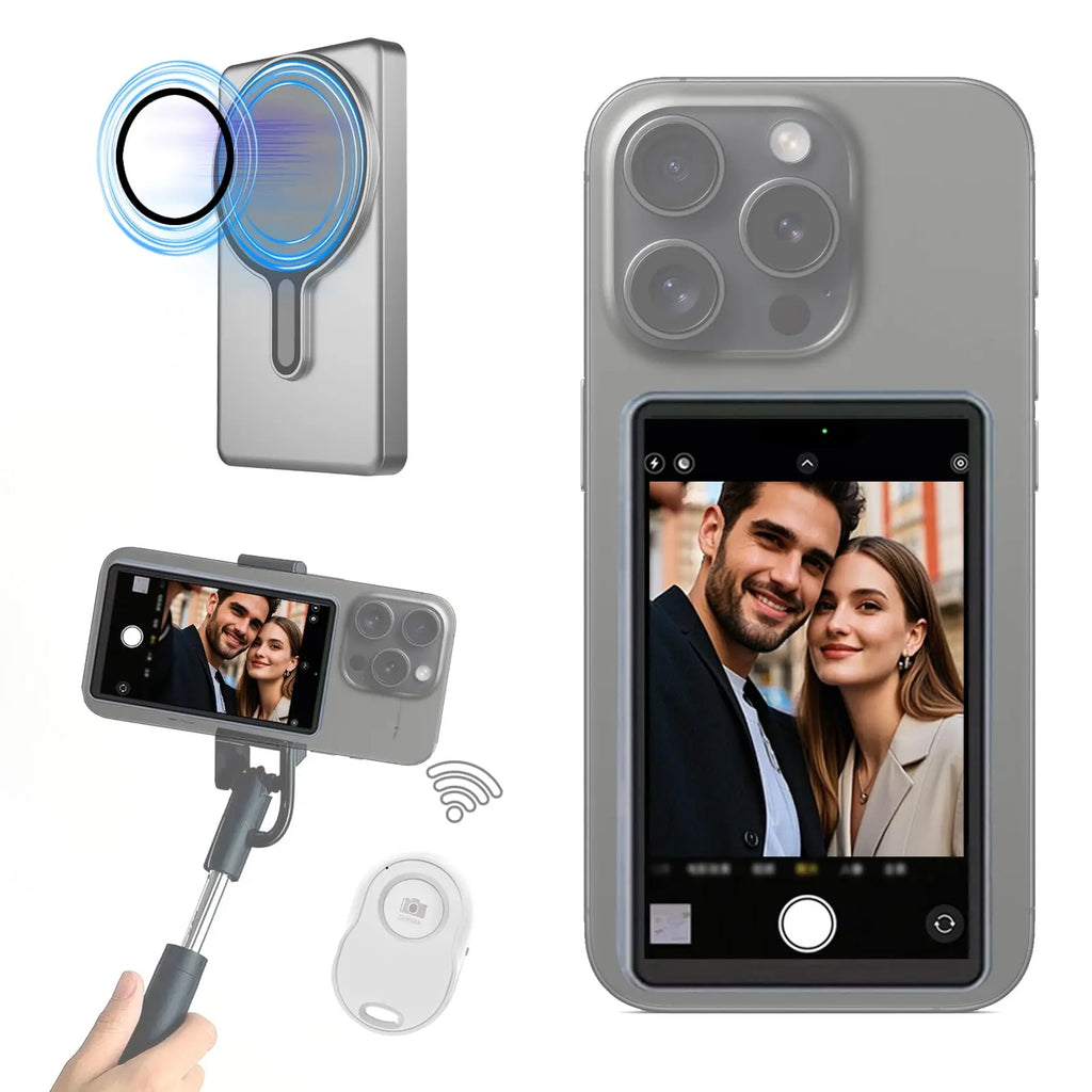 📸 Monitor Selfie Inalámbrico – Usa la Cámara Trasera de tu Celular para Grabaciones Pro