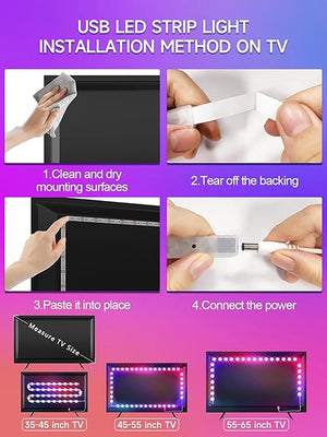 🎆 Iluminación LED para TV 3M a 10M – Control por App, Sincronización Musical y 16 Colores