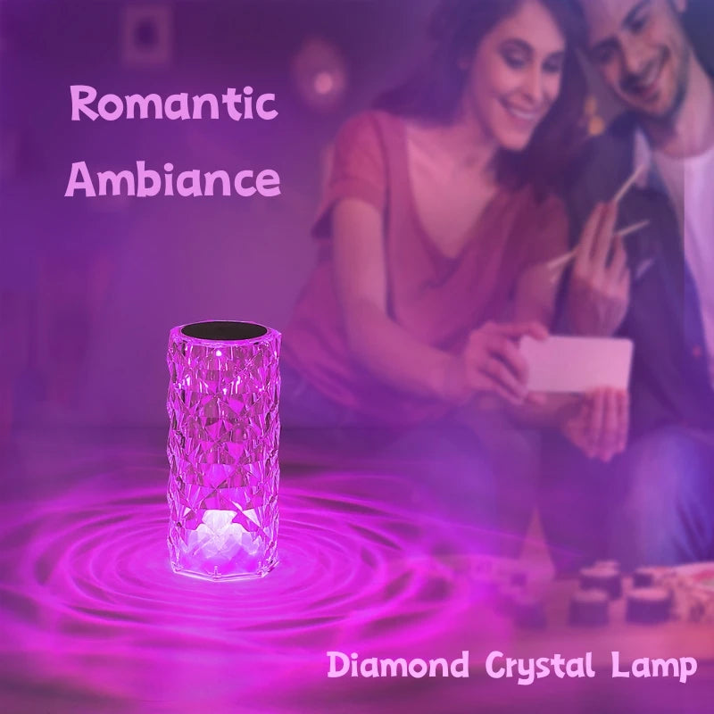 🌟 Lámpara de Cristal Diamante RGB – Toque Mágico de Luz para Tu Espacio