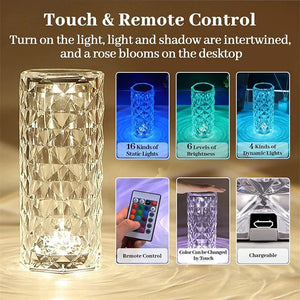 🌟 Lámpara de Cristal Diamante RGB – Toque Mágico de Luz para Tu Espacio
