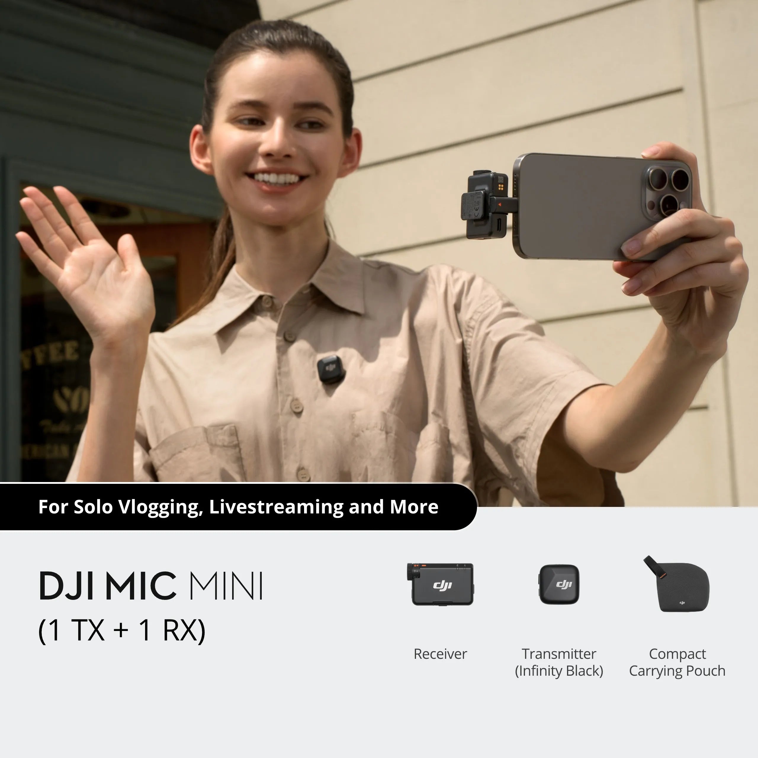 🎙️ DJI Mic Mini – Micrófono Inalámbrico Ultra Compacto y Profesional 48-Hour