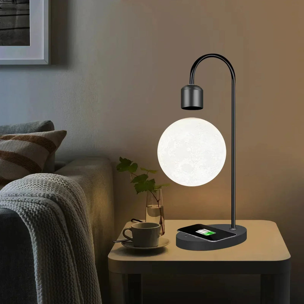 Lunar Levitation Lamp – Lámpara Lunar Flotante con Carga Inalámbrica