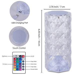 🌟 Lámpara de Cristal Diamante RGB – Toque Mágico de Luz para Tu Espacio
