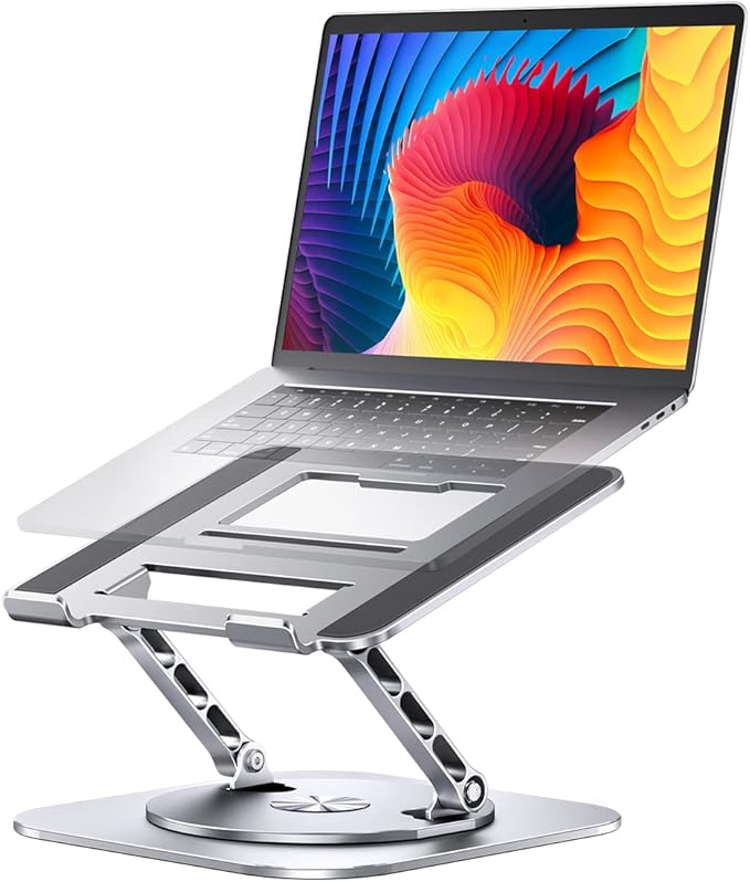 🧲 ¡Haz que tu Laptop Flote con Estilo! | Soporte Ergonómico AOEVI con Base Giratoria 360° – Compacto, Resistente y Ajustable