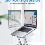 🧲 ¡Haz que tu Laptop Flote con Estilo! | Soporte Ergonómico AOEVI con Base Giratoria 360° – Compacto, Resistente y Ajustable