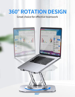 🧲 ¡Haz que tu Laptop Flote con Estilo! | Soporte Ergonómico AOEVI con Base Giratoria 360° – Compacto, Resistente y Ajustable
