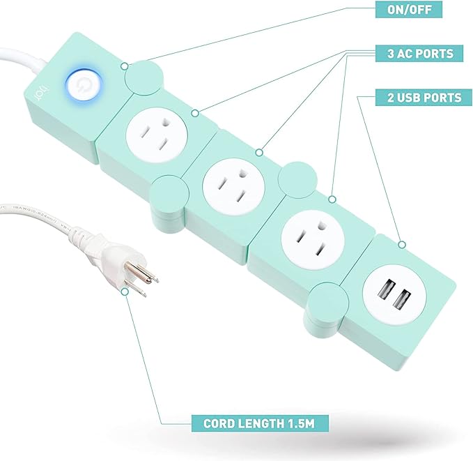 🟢 ¡Energía sin límites con estilo! | Regleta Flexible con USB y Protección Inteligente ⚡