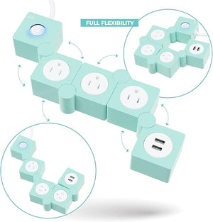 🟢 ¡Energía sin límites con estilo! | Regleta Flexible con USB y Protección Inteligente ⚡