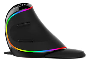 🖱️ Libera tu muñeca: Delux M618 Plus – Mouse Ergonómico Vertical Inalámbrico
