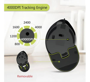 🖱️ Libera tu muñeca: Delux M618 Plus – Mouse Ergonómico Vertical Inalámbrico