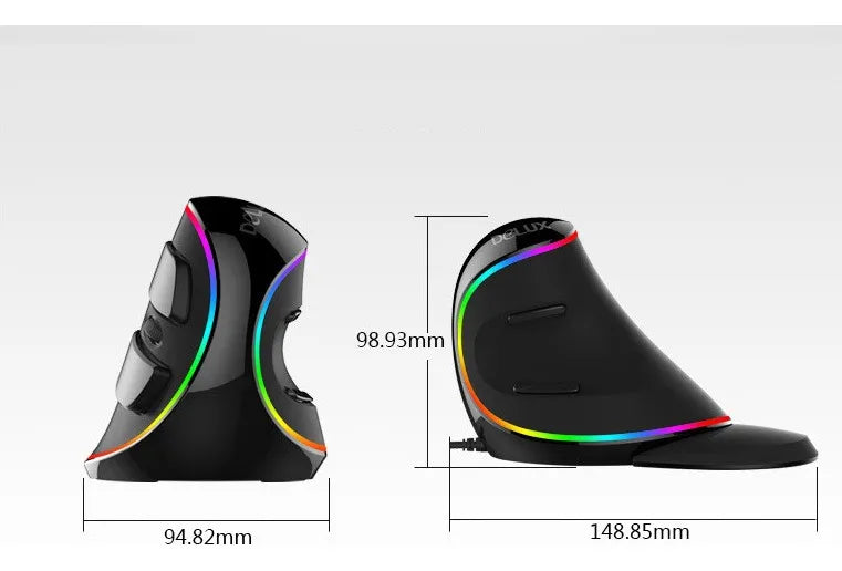 🖱️ Libera tu muñeca: Delux M618 Plus – Mouse Ergonómico Vertical Inalámbrico